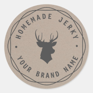 Custom Deer Head Stag Homemade Jerky Label