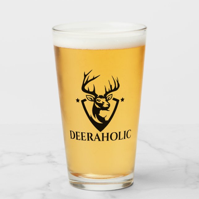 Custom Deer Hunting Beer Glass Tumblr (Front Filled)