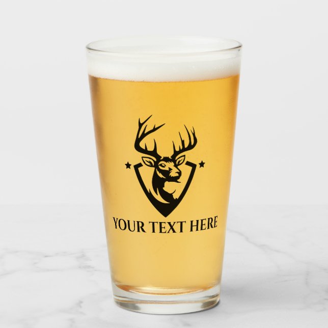 Custom Deer Hunting Beer Glass Tumblr (Front Filled)