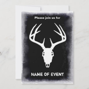 Custom Deer Hunting Skull Invitation