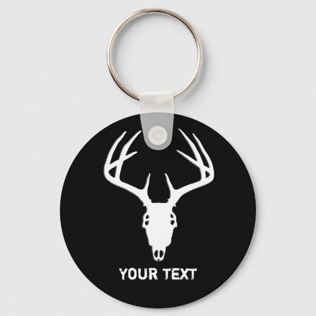 Custom Deer Hunting Skull Key Ring (Front)