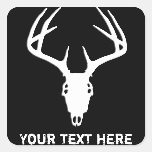 Custom Deer Hunting Skull Square Sticker (Front)