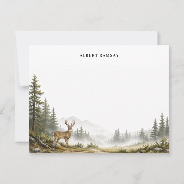 Custom Deer Note Card (Front)