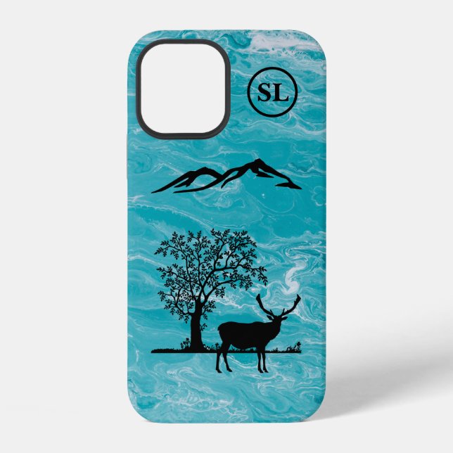 Custom Deer Silhouette Apple iPhone 12 Case (Back)
