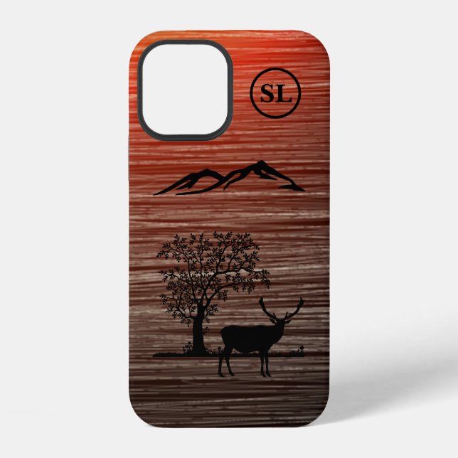 Custom Deer Silhouette Apple iPhone 12 Case (Back)