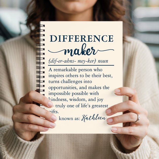 Custom Definition Journal Gift for Teacher & Nurse (Custom Leader Recognition Notebook Gift for Mentor, Boss, Employees and Colleagues)