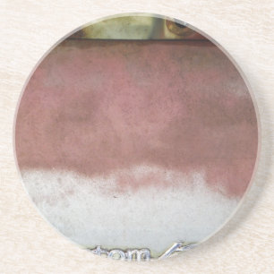 custom deluxe pink and white coaster