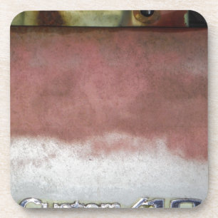 custom deluxe pink and white coaster