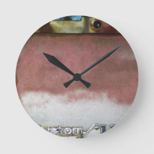 custom deluxe pink and white round clock