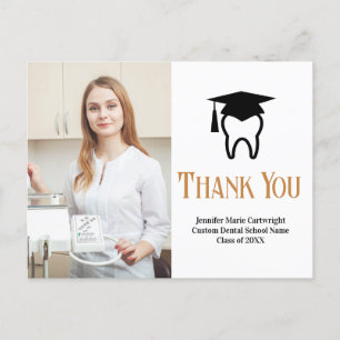 Custom Dental School Graduation Photo Thank You Postcard