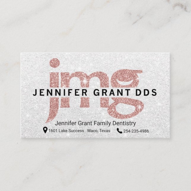 Custom Dentist Logo JMG Dental Office Appointment Card (Front)