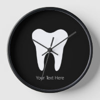 Custom Dentist Office Dental White Tooth Clock