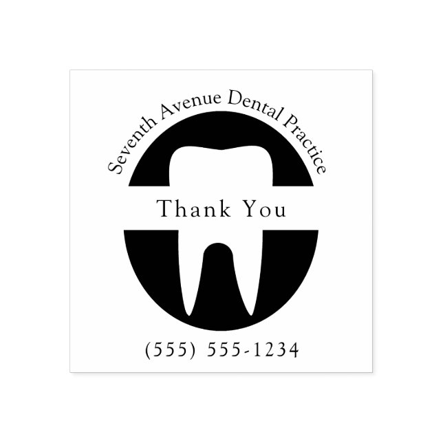 Custom Dentist Orthodontist Office Thank You Rubber Stamp (Imprint)