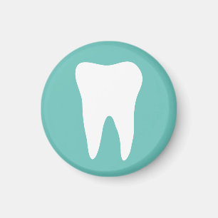 Custom dentistry magnets with white tooth logo