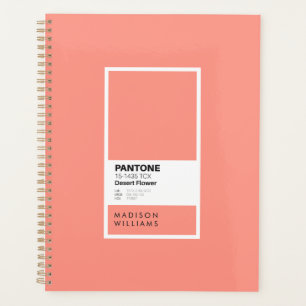 Custom Desert Flower Notebook   Personalized Coral Planner