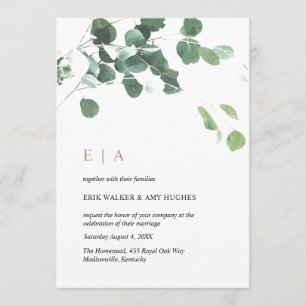 Custom Design #3 - Eucalyptus Leaves & Copper Invitation