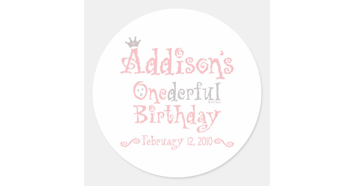 Custom Design - Addison Classic Round Sticker | Zazzle