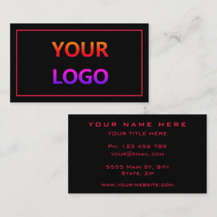 Custom Design Business Card Black Red Your Colours