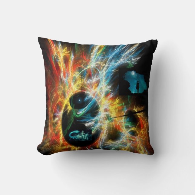 CUSTOM DESIGN FANTASY FUTURISTIC UNIVERSE CUSHION (Front)