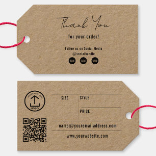 Custom Design Hang Clothing Tags With String