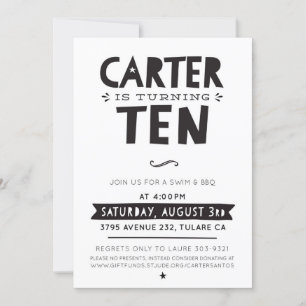 CUSTOM DESIGN modern birthday party for Carter Invitation
