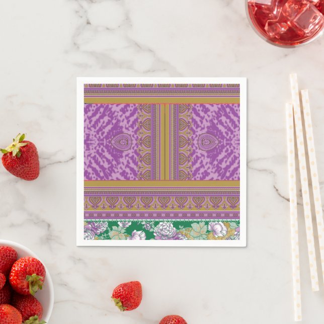 Custom Design Napkins | Colourful Stripes (Insitu)