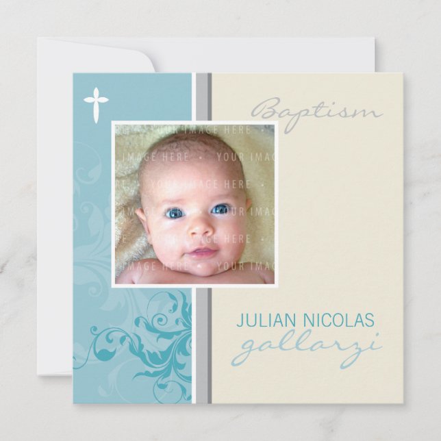 CUSTOM DESIGN :: Suzana Baptism Invite - posh 2SQ (Front)