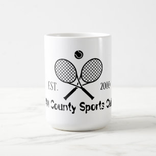 Custom Design Tennis Theme Monogram Balls Coffee Mug