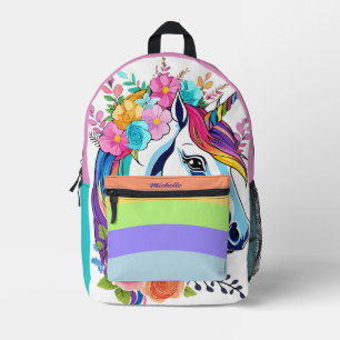 Custom Design Unicorn Backpack, Personalised Name Printed Backpack