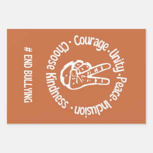Custom Design: Unity Day Orange Anti Bullying Wrapping Paper Sheet