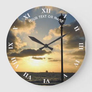 Custom Design With Your Own Photo And Your Text Large Clock
