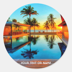 Custom Design With Your Own Text And Your Photo Classic Round Sticker