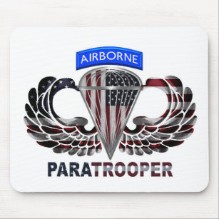 Custom Designed American Airborne Paratrooper Flag Mouse Mat