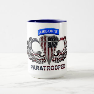 Custom Designed American Airborne Paratrooper Flag Mug