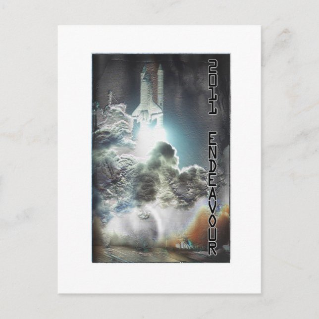 Custom Designed Endeavour Shuttle Launch Postcard (Front)