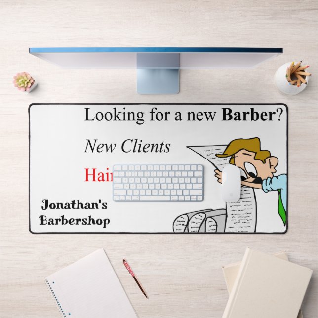 Custom Desk Mat for Salon Owners Barber (Office 1)