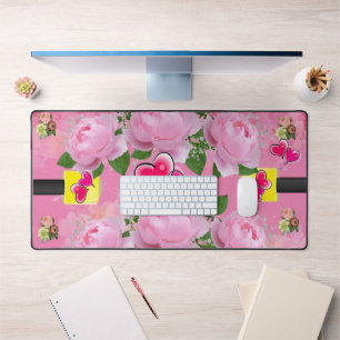 Custom Desk Mat for Salon Owners Floral Girly