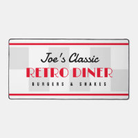 Custom desk mat with retro 50's diner design