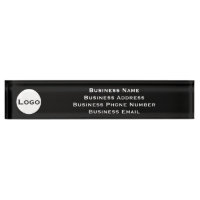 Custom Desk Name Plate – Black with Logo