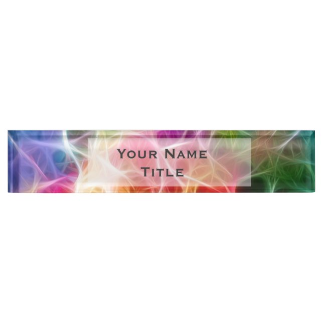 Custom Desk Name Plate Colourful Light Pink Net (Front)