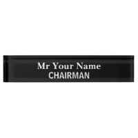 Custom desk name plate for chairman meetings
