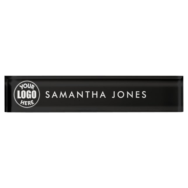 custom desk name plate with logo (Front)