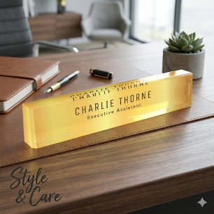 Custom Desk Nameplate with Name and Job Title