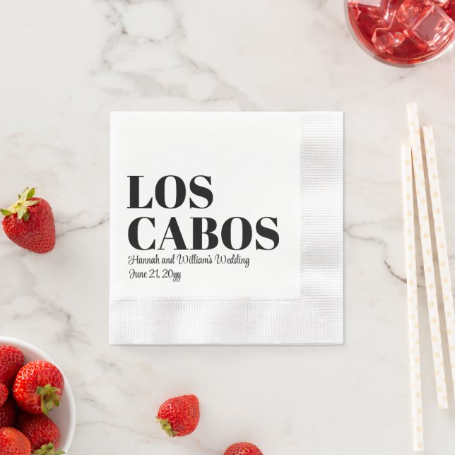 Custom Destination Wedding Reception Los Cabos Napkin (Insitu)