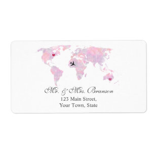 Custom Destination Wedding Watercolor World Map