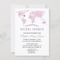 Custom Destination World Map Bridal Shower