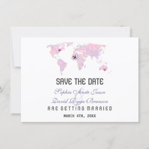 Custom Destination World Map Save The Date