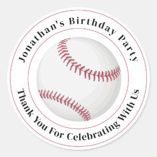 Custom Details Baseball Ball Sport Birthday Event Classic Round Sticker