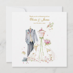 Custom details Bride & Groom  Thank You Card