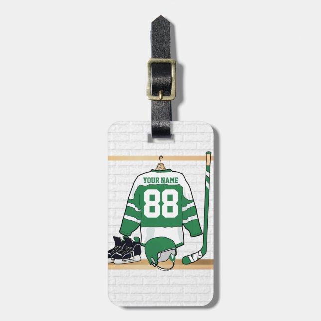Custom DG Ice Hockey Jersey Luggage Tag (Front Vertical)